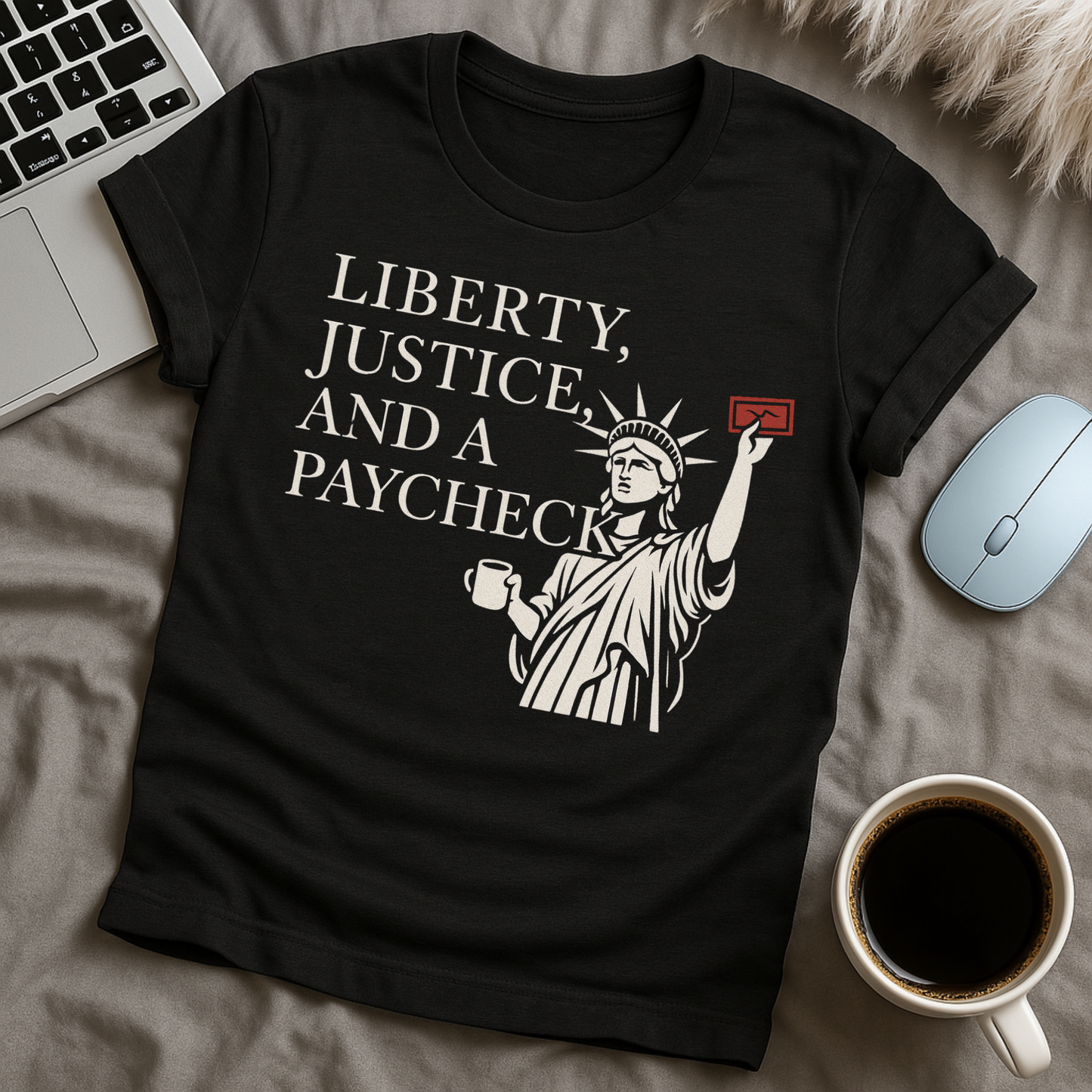 Liberty Justice and a paycheck T-Shirt