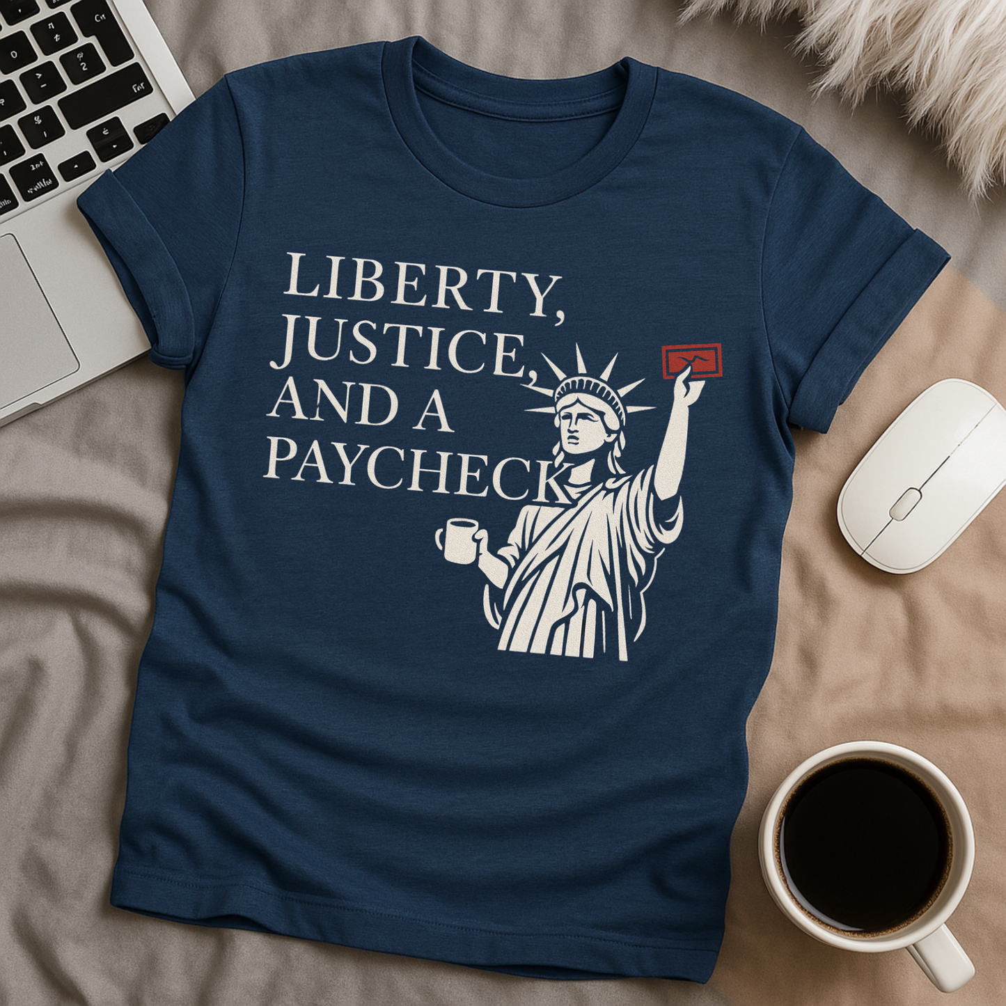 Liberty Justice and a paycheck T-Shirt