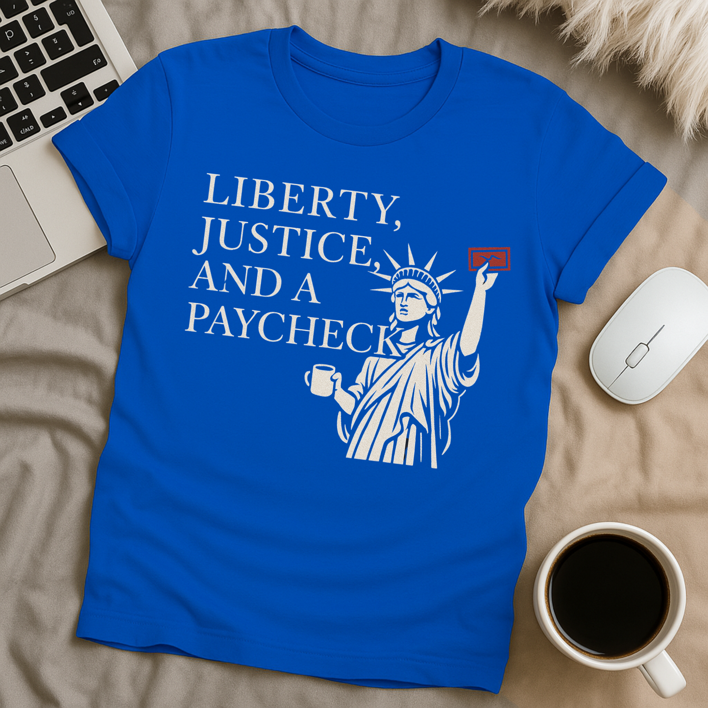 Liberty Justice and a paycheck T-Shirt