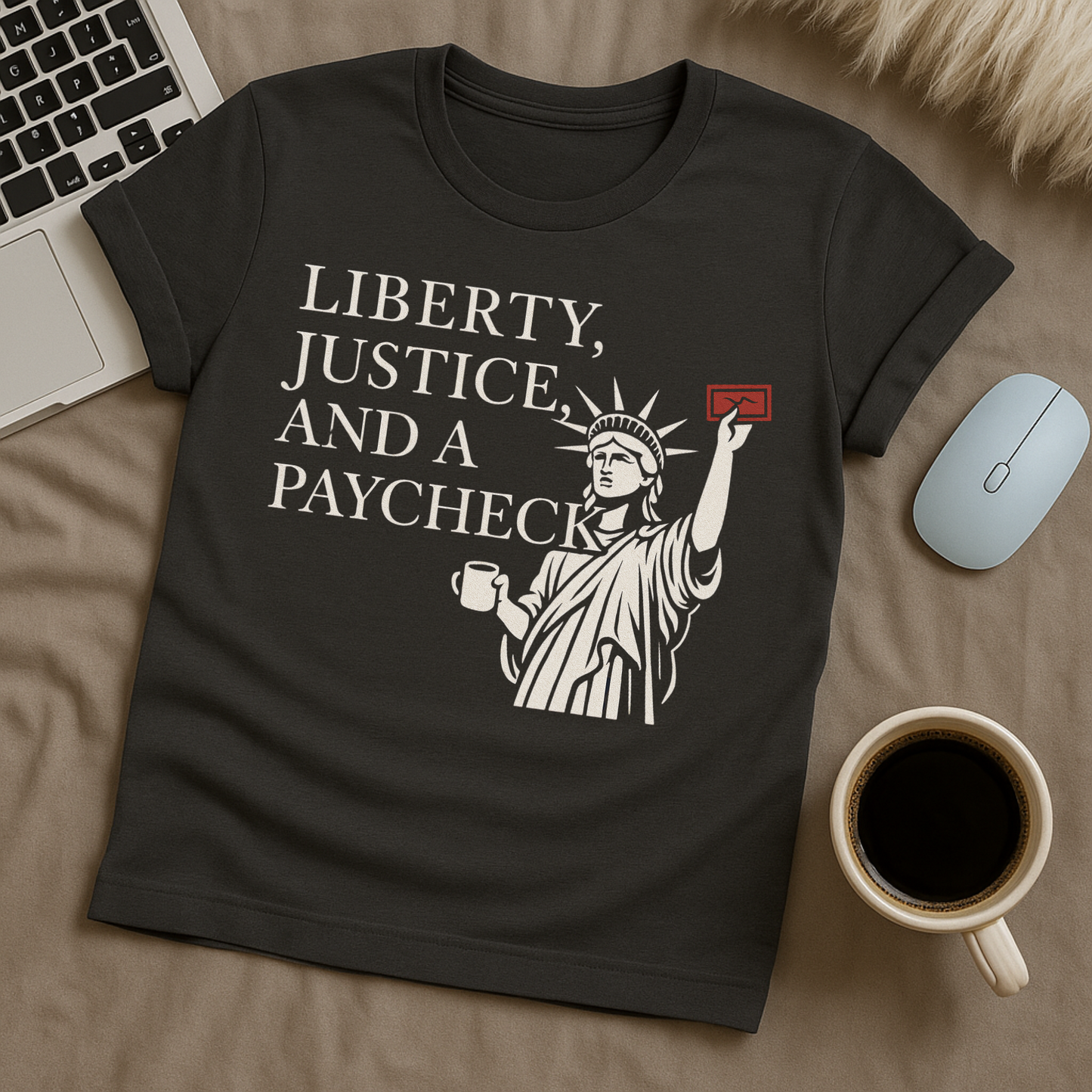 Liberty Justice and a paycheck T-Shirt